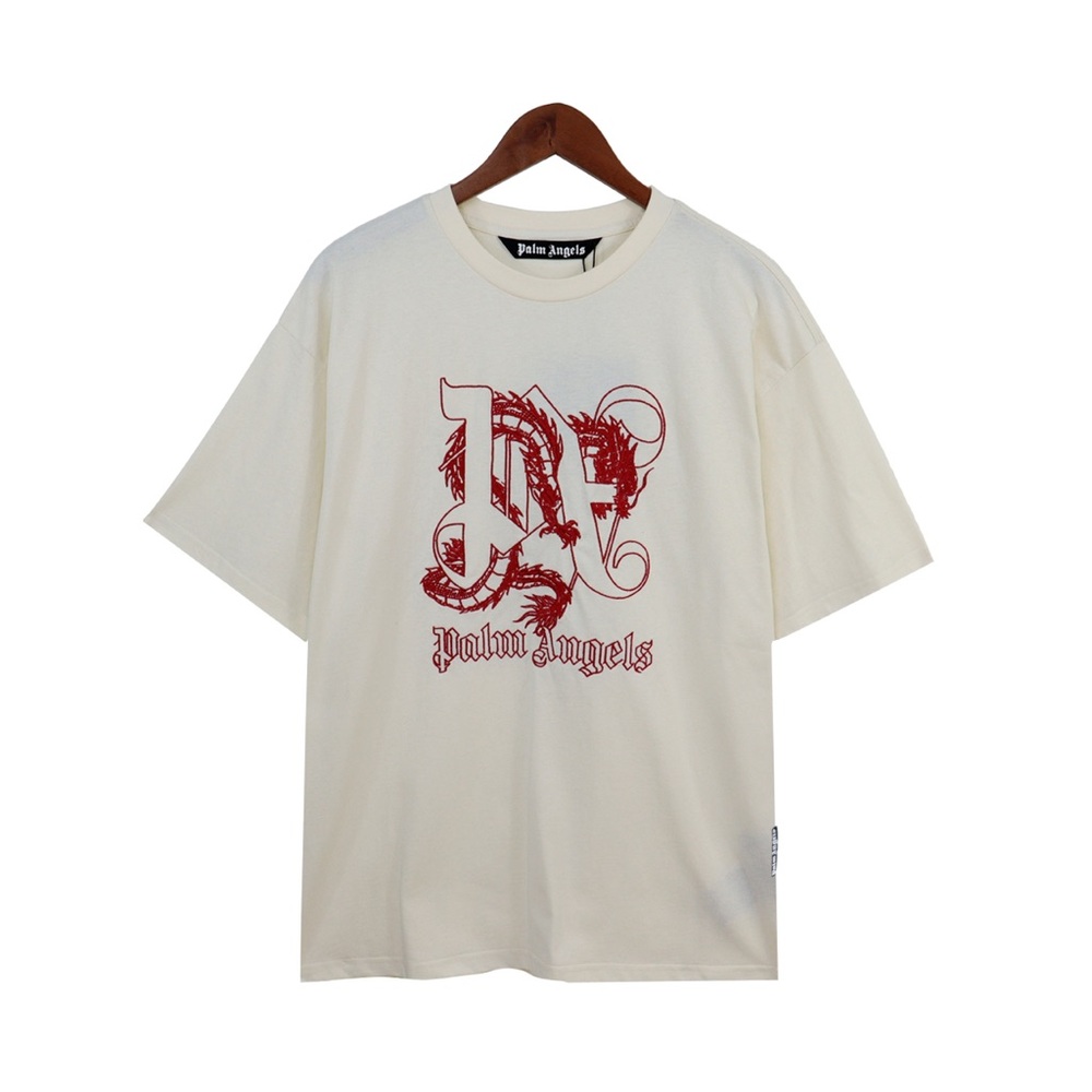 Palm Angels Cream Graphic T-Shirt